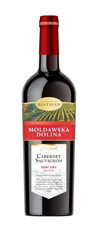 Wino Moldawska Dolina Cabernet Sauv. czerwone, półwytrawne 0,75L