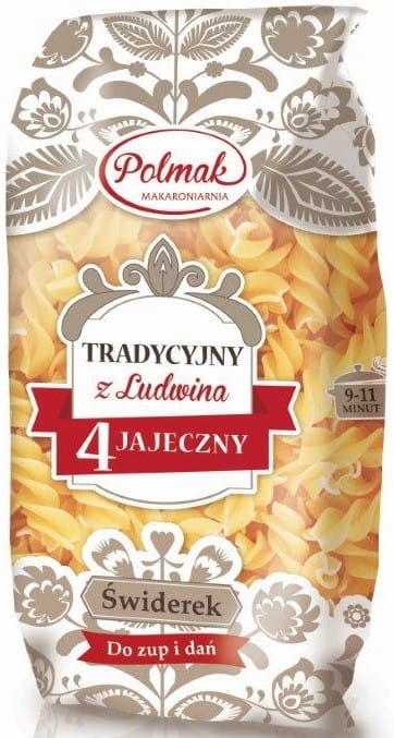 Makaron Polmak Tradycyjny 4-Jajeczny Świderek 250G