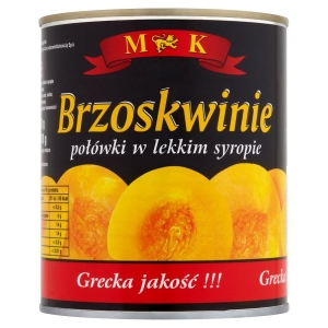 Brzoskwinie MK połówki w lekkim syropie 820G