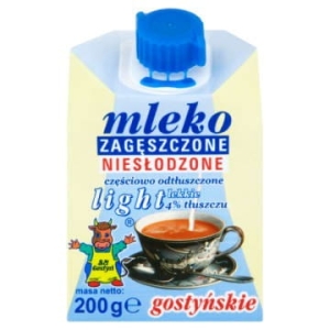 Mleko Zagęszczone Niesłodzone 4% Light 0,2L