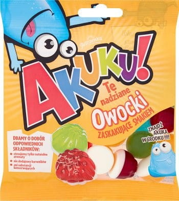 Żelki Akuku Nadziewane Owocki Jutrzenka 90G