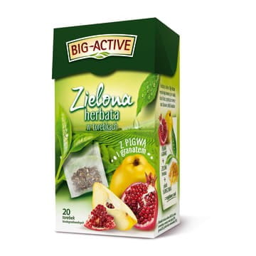 Herbata Big Active Zielona z Pigwą i Granatem 34G (20 torebek)