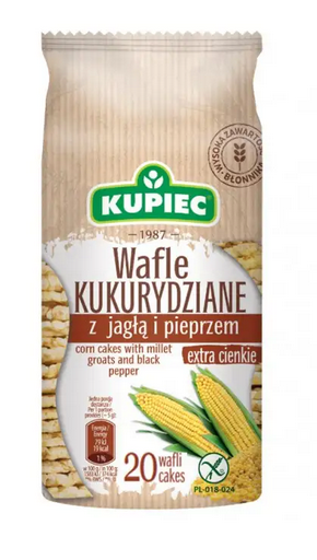 Wafle Kukurydziane Kupiec z Jagłą i Pieprzem 105G