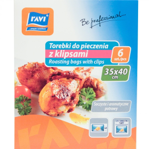 Torebki do pieczenia z klipsami 35x40 6szt