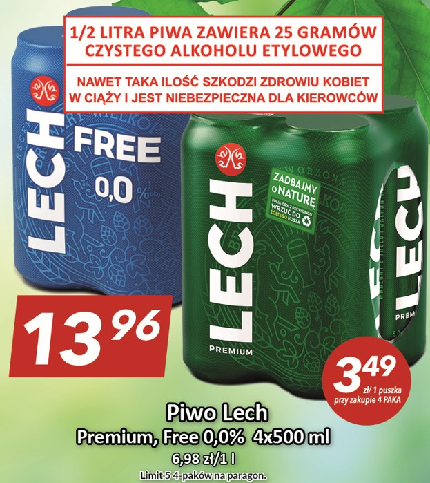 Piwo Lech Free 4x0,5L puszka