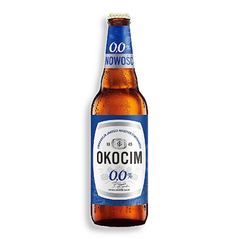 Piwo Okocim bezalkoholowe 0,5l.