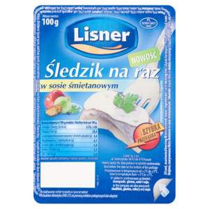 Śledzik na Raz w Sosie Śmietanowym Lisner 100G