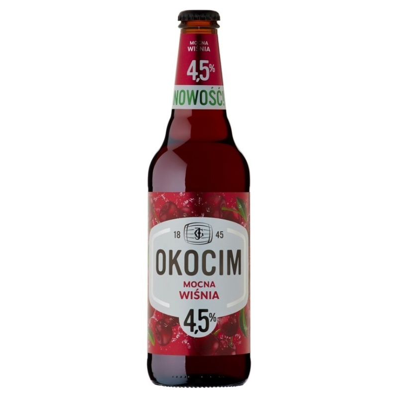 Piwo Okocim Czarna Wiśnia 4,5% 0,5L But zw