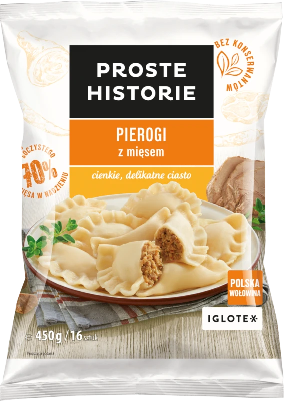 Pierogi Proste Historie z Mięsem 450G