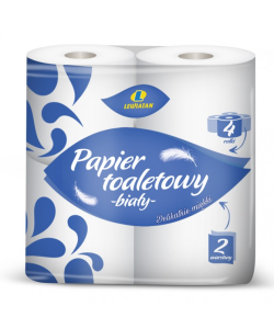 Papier toaletowy Biały Lewiatan 4 rolki 2 warstwy