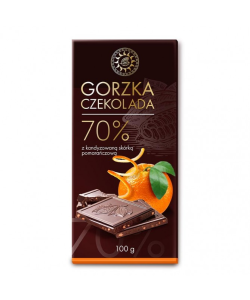 Czekolada Gorzka 70% ze Skórką Pomarańczy Slim Lewiatan 100G