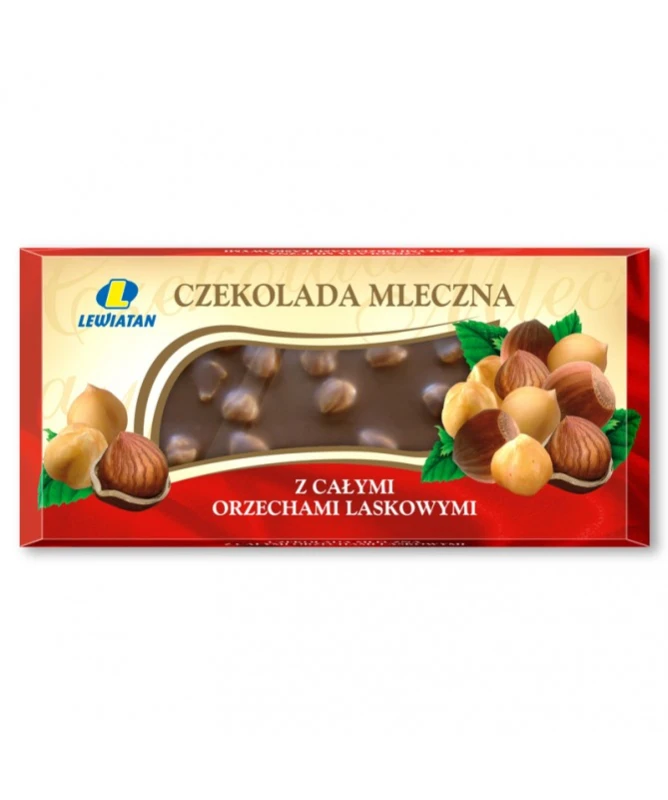 Czekolada Mleczna z Orzechami Laskowymi Lewiatan 100G