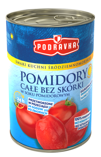 Pomidory Podravka Całe bez Skórki 400G