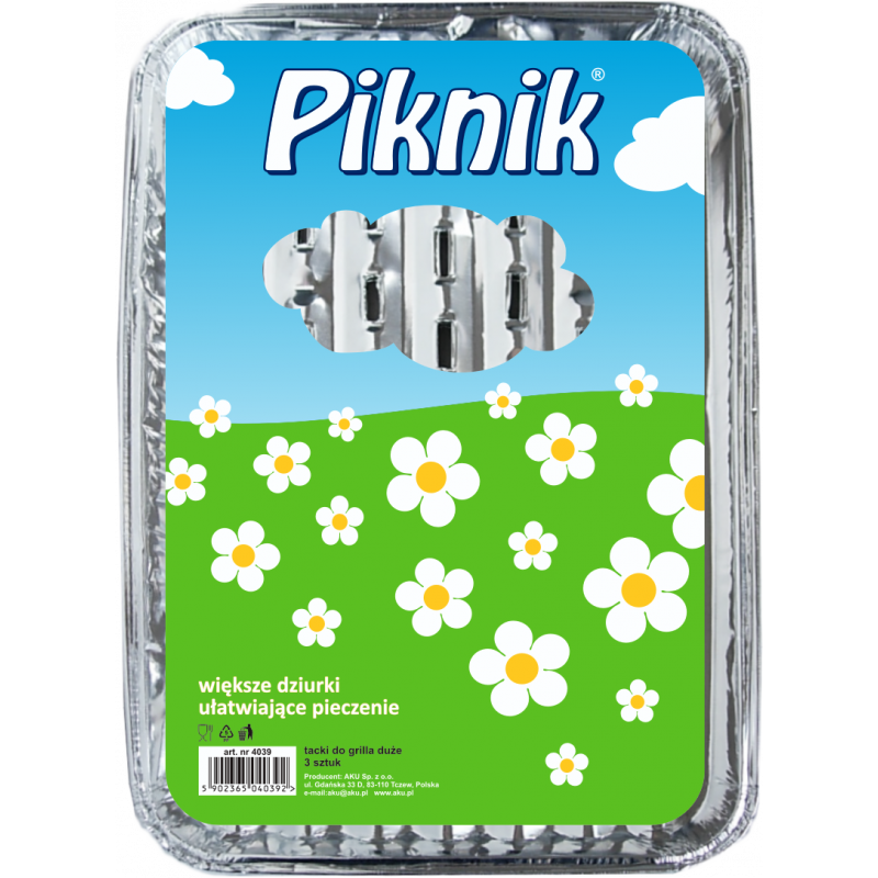 Tacki Aluminiowe do Grilla Duże 3szt Lewiatan