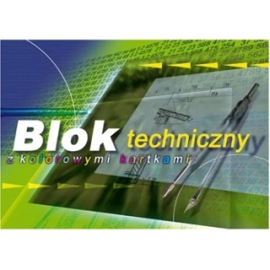 Blok techniczny A4  Kolorowe Kartki Kreska