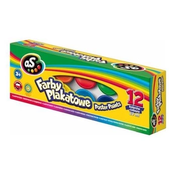 FARBY PLAKATOWE AS 12 KOLORÓW - 20 ML