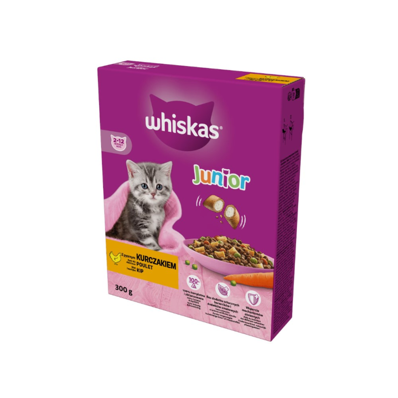 Karma dla kota WHISKAS Junior Sucha z kurczakiem 300g