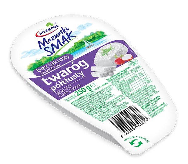 Twaróg bez laktozy półtusty Mlekpol 250g