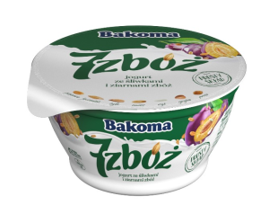 Jogurt 7 zbóż z truskawkami Bakoma 140g