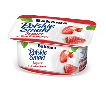 Jogurt Polskie Smaki z Truskawkami Bakoma 120g