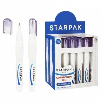 Korektor w piórze z metalową końcówką 7ml Starpak