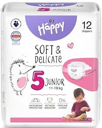 Bella Baby Happy Pieluszki jednorazowe 5 Junior 11-18 kg 12 sztuk