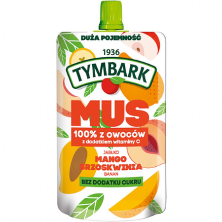 Mus 100% mango-brzoskwinia-banan Tymbark 200g