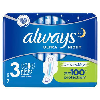 Podpaski Always Ultra Night ze skrzydełkami A7