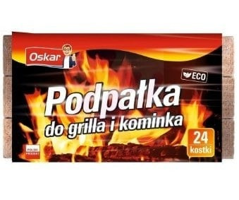 OSKAR – PODPAŁKA EKOLOGICZNA DO GRILLA – KOSTKA 24SZT