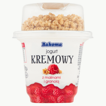 Jogurt Kremowy Malina z Granolą Bakoma 230G