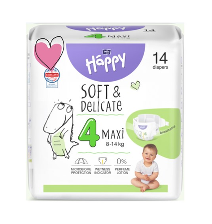 Bella Baby Happy Pieluszki jednorazowe 4 maxi 8-18 kg 14 sztuk