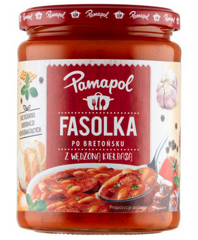 Fasolka po Bretońsku z Wędzoną Kiełbasą Pamapol 500G