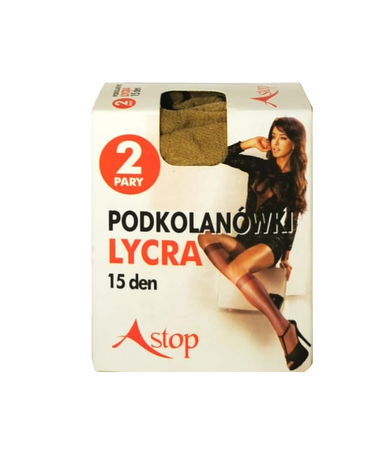 Podkolanówki Lycra 2 Pary Astop 15 den