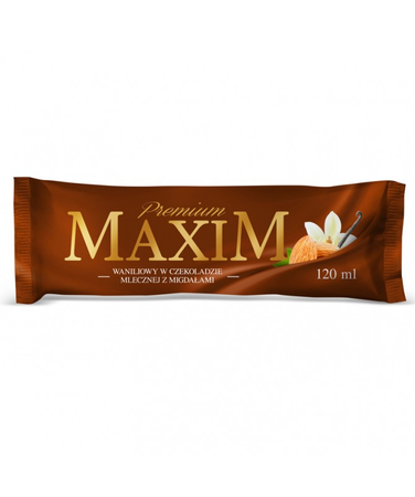 Lody Maxim Waniliowe w Czekoladzie z Migdałami Lewiatan 120ML