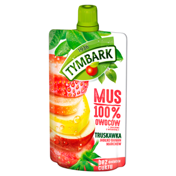 Mus Tymbark 100% Truskawka-Jabłko-Banan-Marchew 120G