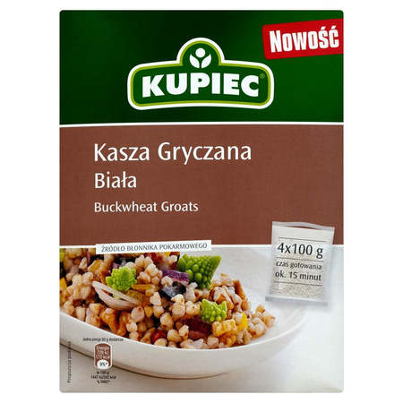 Kupiec Kasza gryczana biała 400 g (4 torebki)