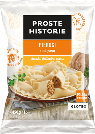 Pierogi Proste Historie z Mięsem 450G