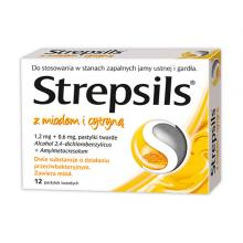 Tabletki Strepsils Miod Cytryna 12 Tabl.