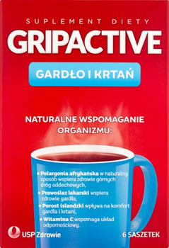 Gripactive gardło i krtań 6 saszetek