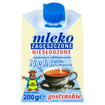 Mleko Zagęszczone Niesłodzone 4% Light 0,2L