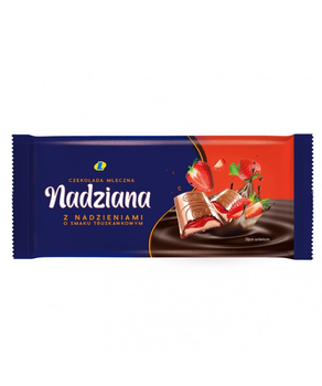 Czekolada Mleczna z Nadzieniem Truskawkowym Lewiatan 100G