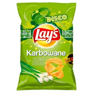 Chipsy Lays Karbowane Zielona Cebulka 120G