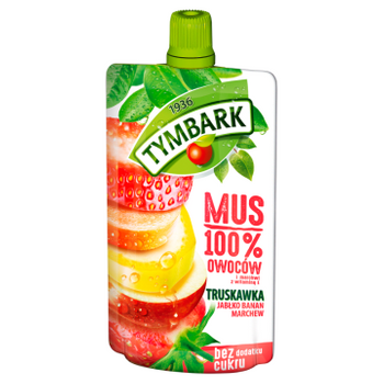 Mus Tymbark 100% Truskawka-Jabłko-Banan-Marchew 120G