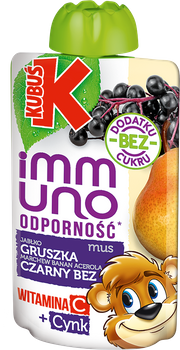 Mus Kubuś Immuno Jabłko Gruszka Czarny Bez 100G