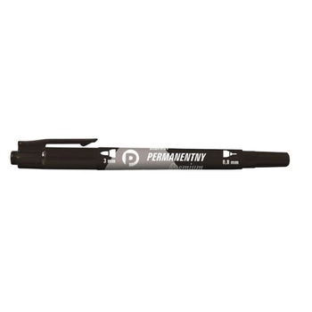 Marker permanentny dwustronny czarny, Tetis
