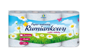 Papier toaletowy Rumiankowy 8 Rolek 3 Warstwy Lewiatan 18 metrów