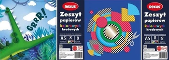 Zeszyt A5 Papierów Kolorowych Kredowych 8 kolorów