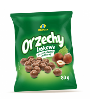 Orzechy Laskowe w Czekoladzie Mlecznej Lewiatan 80G